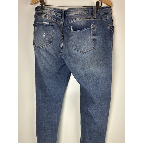 KanCan Distressed Mid Rise Ankle Skinny Jeans Stretch Denim Frayed Hem Size 15 - Picture 10 of 13